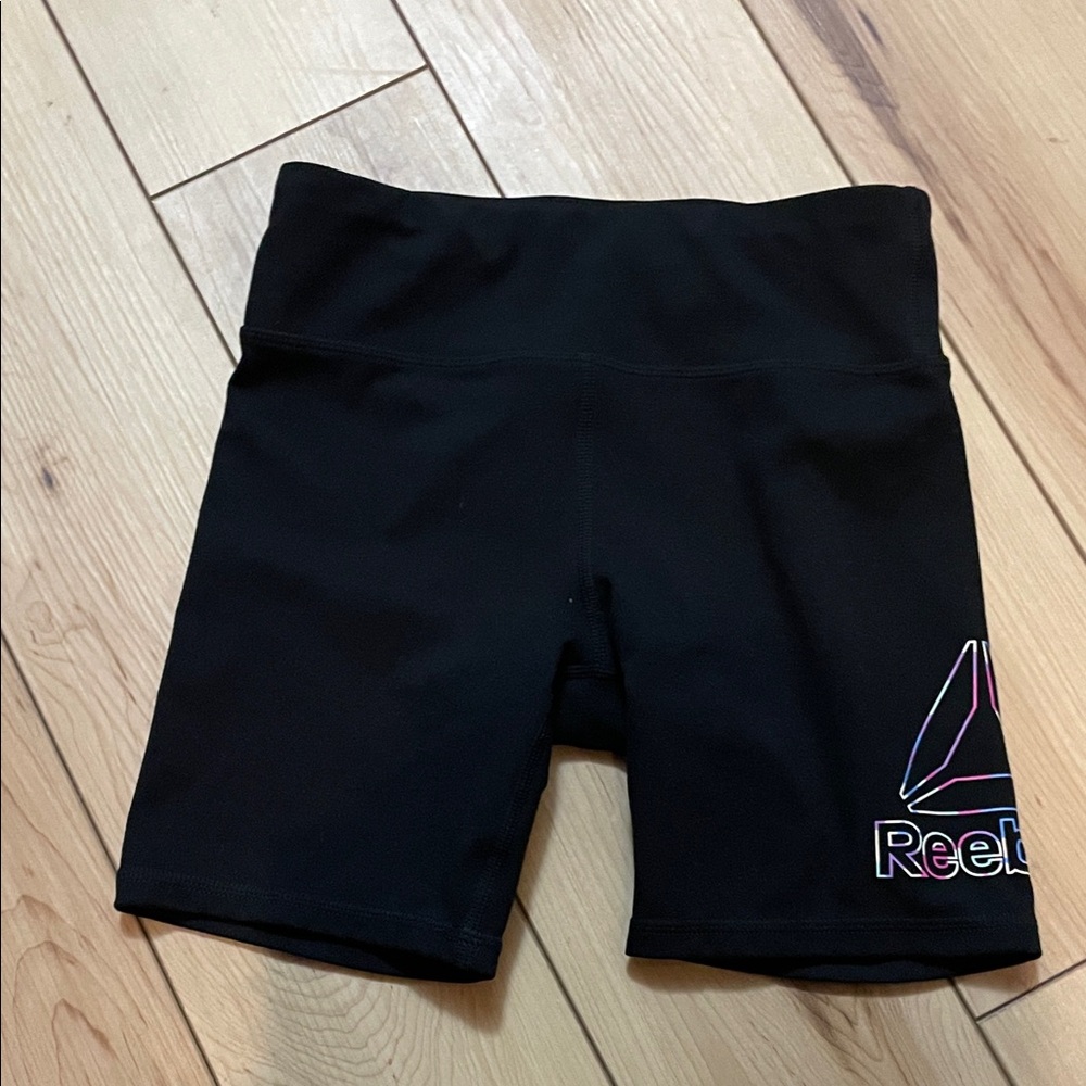 Reebok Black Biker Shorts with Logo